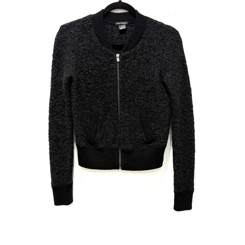 Club Monaco wool Black‎ Bomber Jacket SP